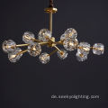 Luxus G9 Kristallglas Messing Gold Decke Krorenleuchter